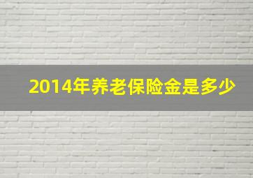 2014年养老保险金是多少