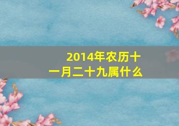 2014年农历十一月二十九属什么