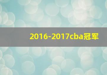 2016-2017cba冠军