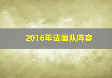 2016年法国队阵容