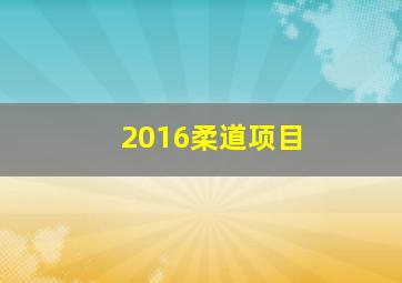 2016柔道项目