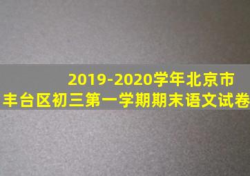 2019-2020学年北京市丰台区初三第一学期期末语文试卷