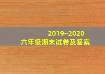 2019~2020六年级期末试卷及答案