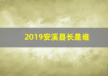 2019安溪县长是谁