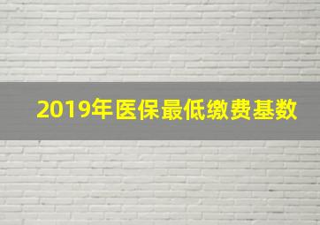 2019年医保最低缴费基数