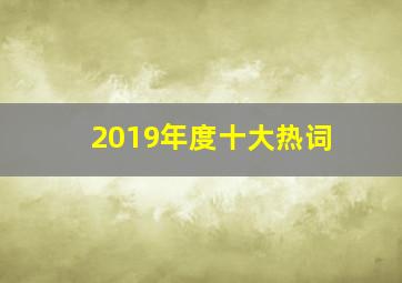 2019年度十大热词