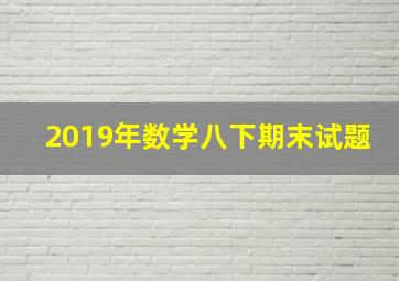 2019年数学八下期末试题