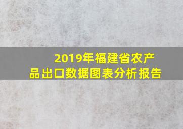 2019年福建省农产品出口数据图表分析报告