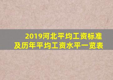 2019河北平均工资标准及历年平均工资水平一览表