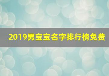 2019男宝宝名字排行榜免费