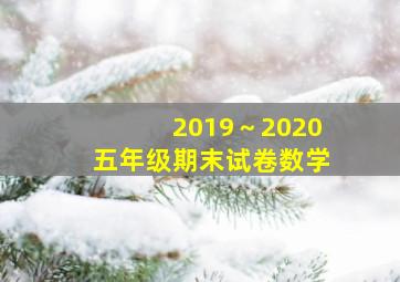 2019～2020五年级期末试卷数学