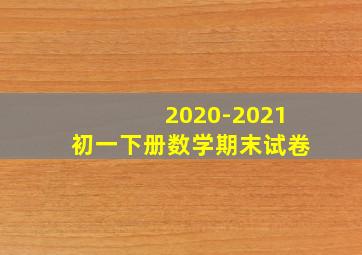 2020-2021初一下册数学期末试卷