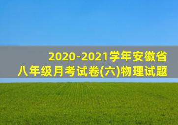 2020-2021学年安徽省八年级月考试卷(六)物理试题