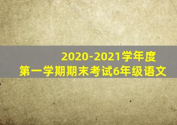 2020-2021学年度第一学期期末考试6年级语文