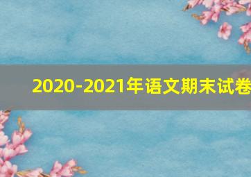 2020-2021年语文期末试卷