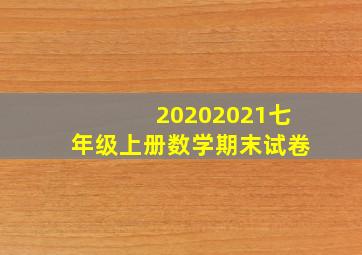 20202021七年级上册数学期末试卷