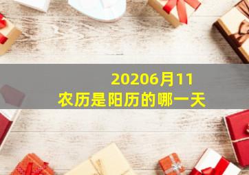 20206月11农历是阳历的哪一天