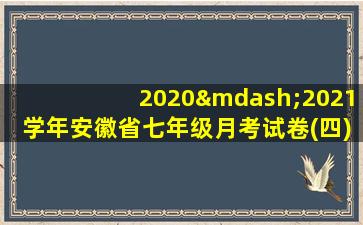 2020—2021学年安徽省七年级月考试卷(四)英语