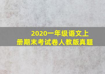 2020一年级语文上册期末考试卷人教版真题