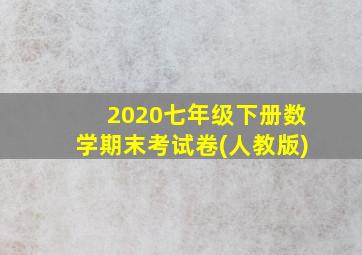 2020七年级下册数学期末考试卷(人教版)