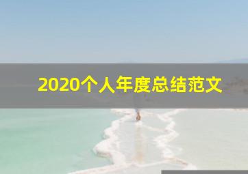 2020个人年度总结范文