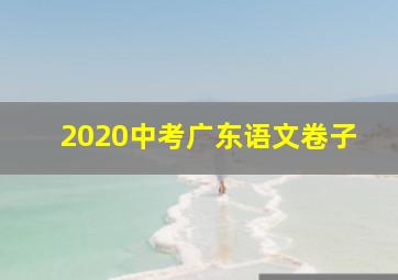 2020中考广东语文卷子