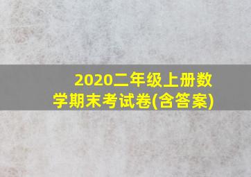 2020二年级上册数学期末考试卷(含答案)