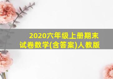 2020六年级上册期末试卷数学(含答案)人教版