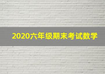 2020六年级期末考试数学