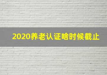 2020养老认证啥时候截止