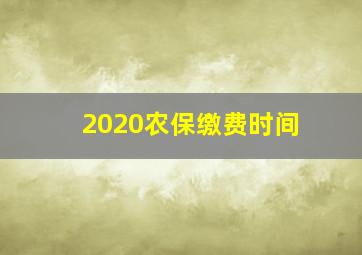 2020农保缴费时间