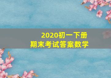 2020初一下册期末考试答案数学