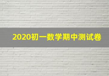 2020初一数学期中测试卷