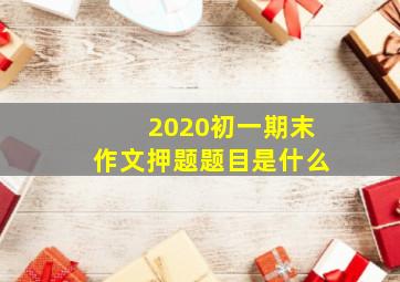 2020初一期末作文押题题目是什么