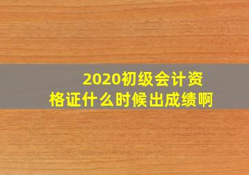 2020初级会计资格证什么时候出成绩啊