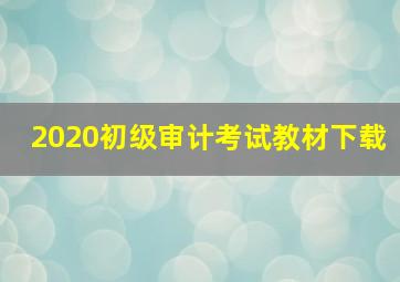 2020初级审计考试教材下载