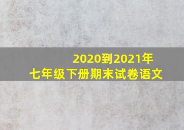 2020到2021年七年级下册期末试卷语文