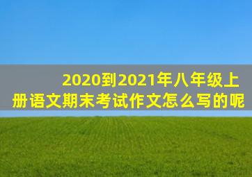 2020到2021年八年级上册语文期末考试作文怎么写的呢