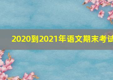 2020到2021年语文期末考试