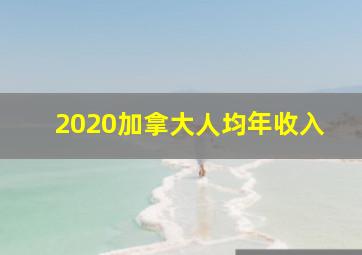 2020加拿大人均年收入