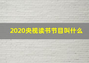 2020央视读书节目叫什么