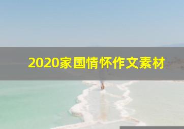 2020家国情怀作文素材