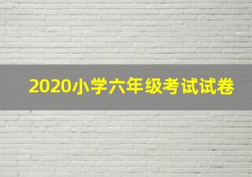 2020小学六年级考试试卷