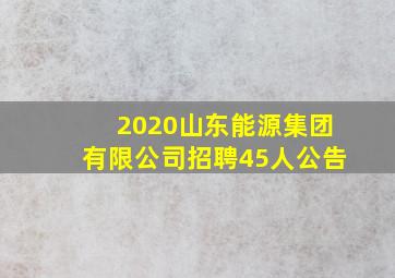 2020山东能源集团有限公司招聘45人公告