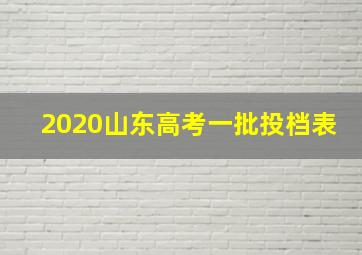 2020山东高考一批投档表