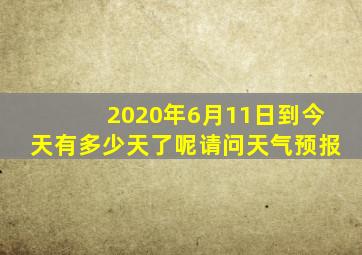 2020年6月11日到今天有多少天了呢请问天气预报