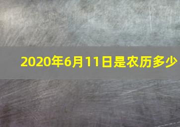 2020年6月11日是农历多少