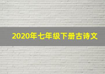 2020年七年级下册古诗文