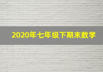 2020年七年级下期末数学