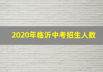 2020年临沂中考招生人数